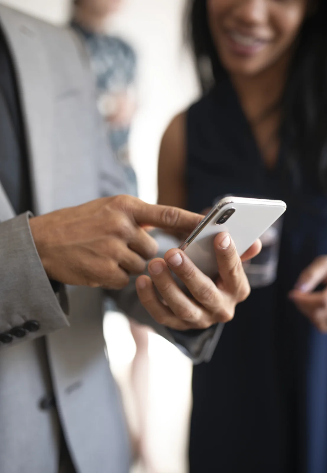 Business professional using a mobile phone
