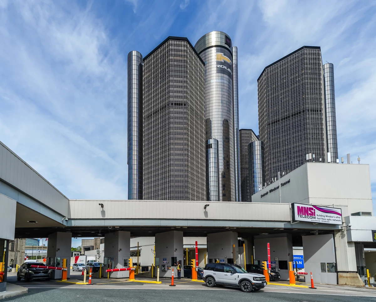 Detroit-Windsor Tunnel entrance below the Renaissance Center
