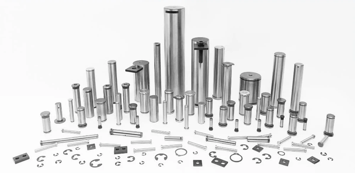 An assortment of E & E Special Products metal components